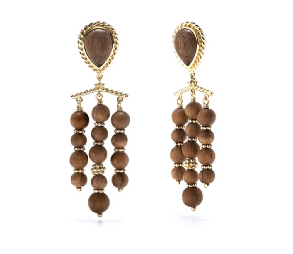 Capucine De Wulf Chandelier Wood Earrings